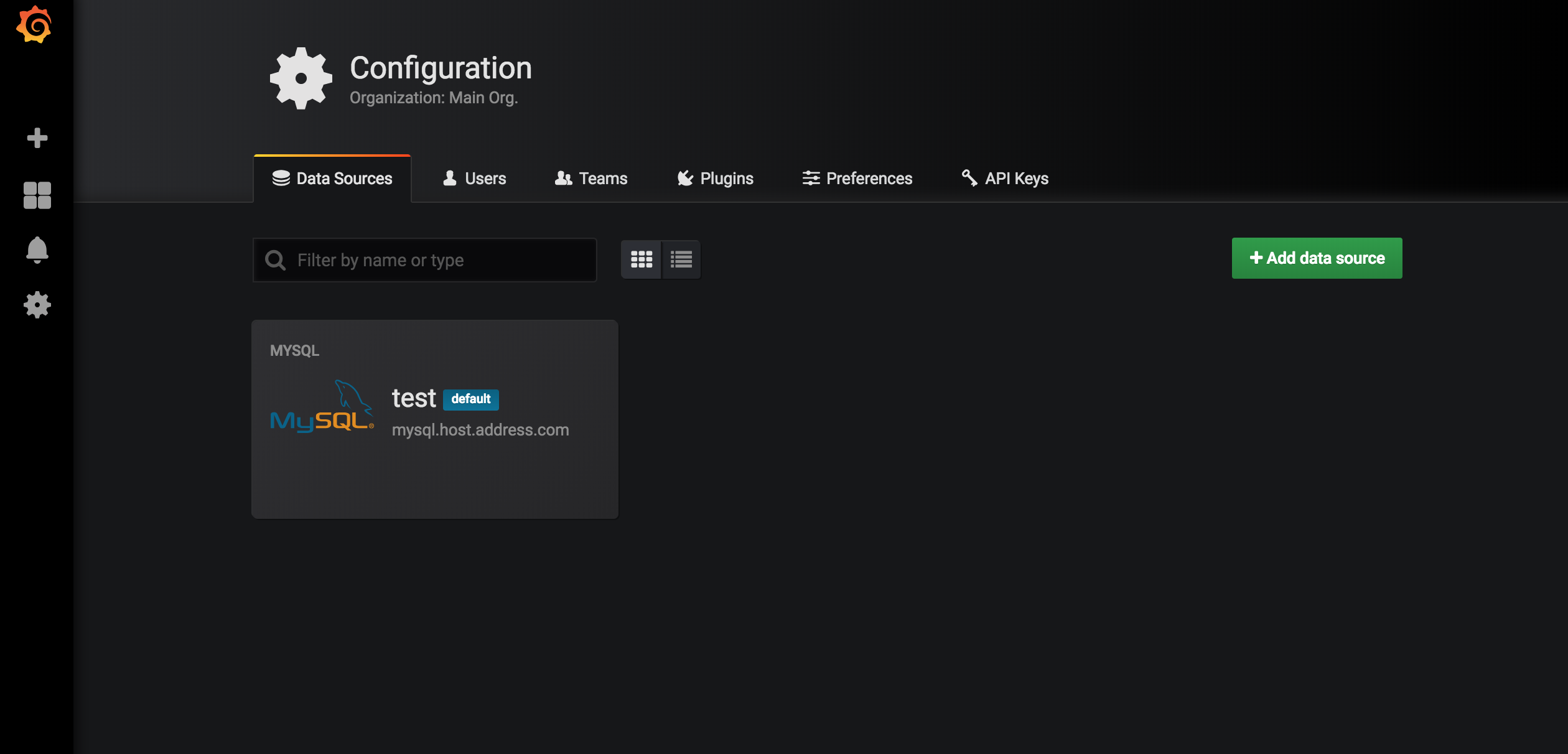 grafana config